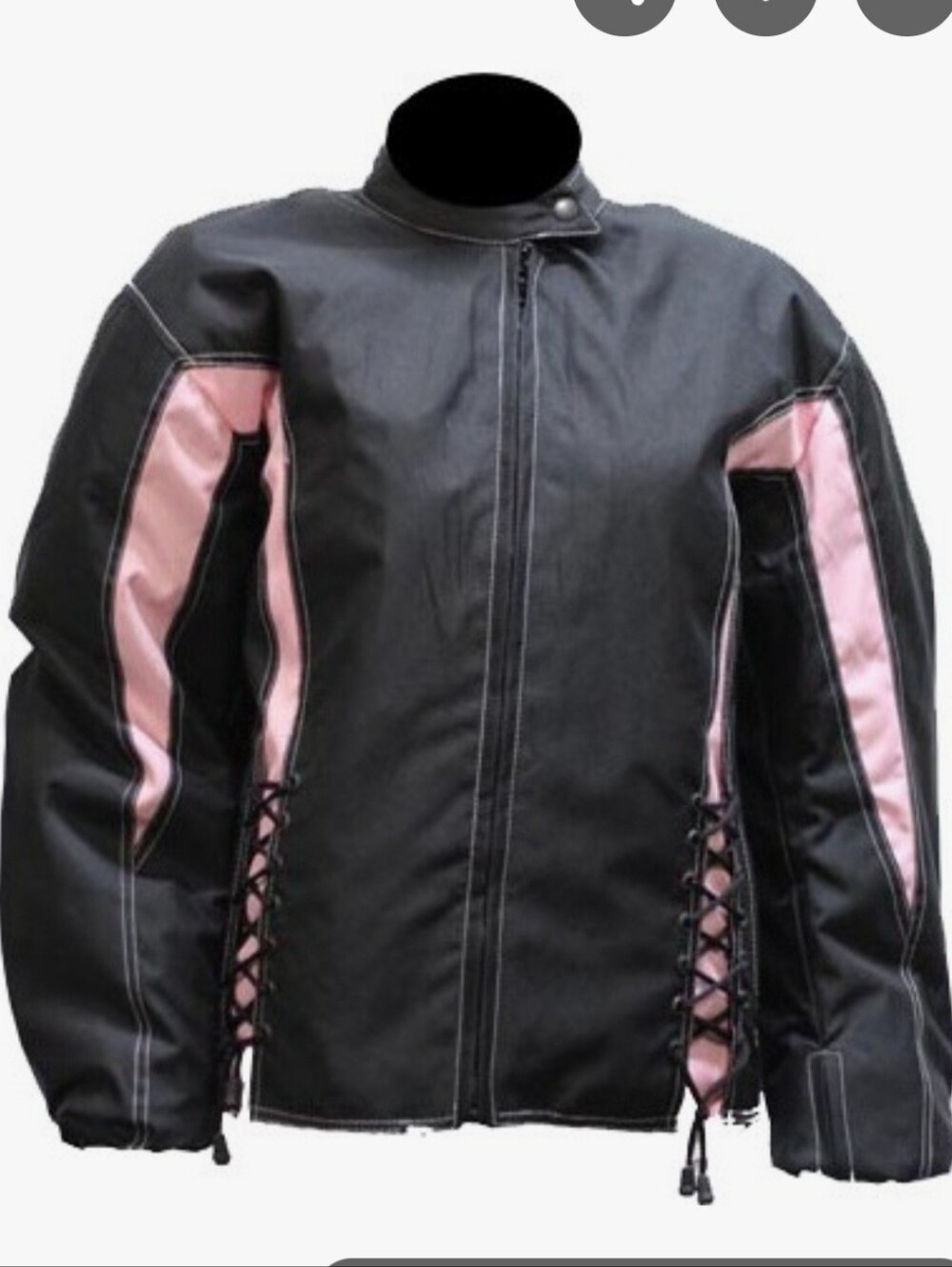 NWOT! Womens Black and Pink Women's Corset Motorcycle Riding Jacket . Size XL
